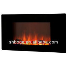 Glass indoor led curved wall mounted modern fireplace